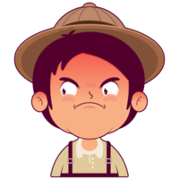 boy angry face cartoon cute png