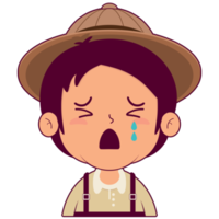 chico llorando y asustado cara dibujos animados linda png