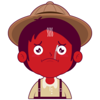 boy sick face cartoon cute png