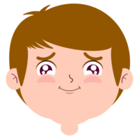 garçon souriant visage dessin animé mignonne png