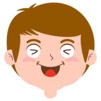 Garoto feliz face desenho animado fofa png