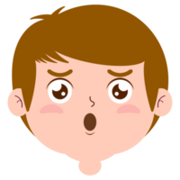 chico sorprendido cara dibujos animados linda png