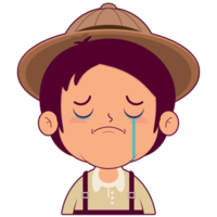 chico llorando y asustado cara dibujos animados linda png