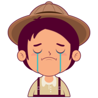 chico llorando y asustado cara dibujos animados linda png