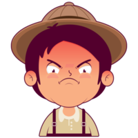 boy angry face cartoon cute png