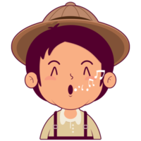 boy whistling face cartoon cute png