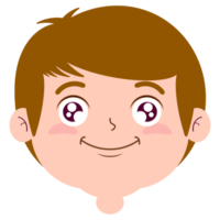 jongen glimlachen gezicht tekenfilm schattig png