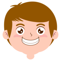 jongen glimlachen gezicht tekenfilm schattig png