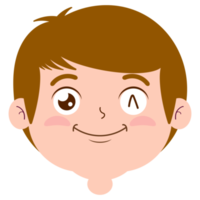 ragazzo sorridente viso cartone animato carino png