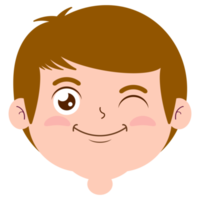 garçon souriant visage dessin animé mignonne png