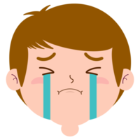 boy crying and scared face cartoon cute png