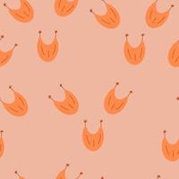 Spring seamless pattern of flowers on an orange background vector