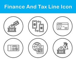 Finanzas y impuesto vector icono conjunto