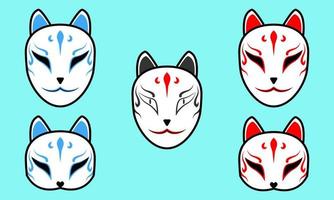 máscara tradicional japonesa. arte vectorial vector