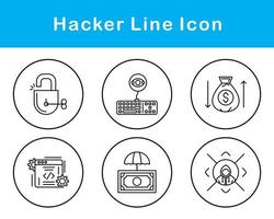 conjunto de iconos de vector de hacker