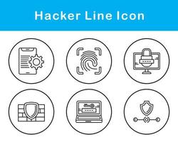 conjunto de iconos de vector de hacker