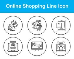 conjunto de iconos de vector de compras en línea