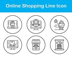 conjunto de iconos de vector de compras en línea