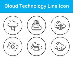 nube tecnología vector icono conjunto