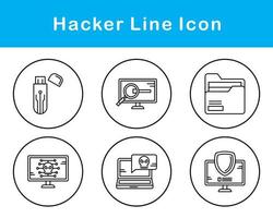 conjunto de iconos de vector de hacker