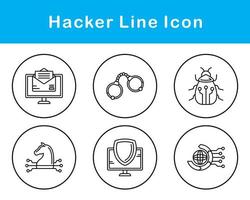 conjunto de iconos de vector de hacker