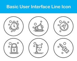 básico usuario interfaz vector icono conjunto