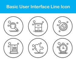 Basic User Interface Vector Icon Set