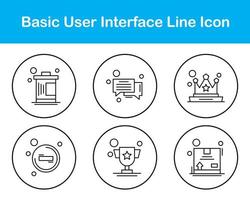 básico usuario interfaz vector icono conjunto