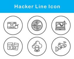 conjunto de iconos de vector de hacker