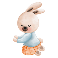 vattenfärg söt kanin unge eller kanin pojke, mors dag element, hand dragen illustration png