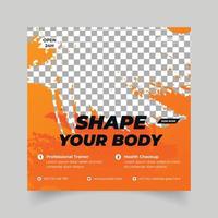 Fitness social media post design vector