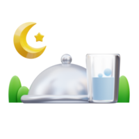 3d render Ramadan iftar icon illustration, suitable for ramadan themes, banner ramadan themes, web, app etc png