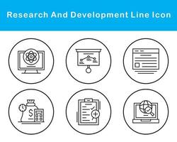 investigación y desarrollo vector icono conjunto