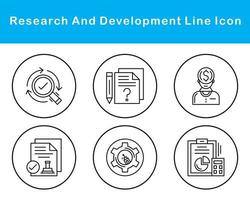 investigación y desarrollo vector icono conjunto