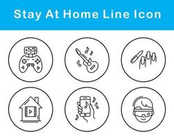 Stay At Home Vector Icon Set