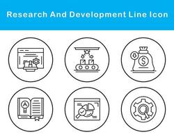 investigación y desarrollo vector icono conjunto