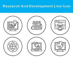 investigación y desarrollo vector icono conjunto