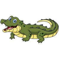 Cute alligator cartoon on white background vector