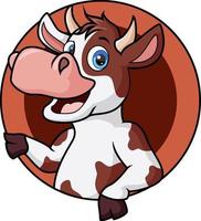 Cute happy cow cartoon with frames vector