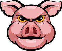 Cartoon pig head mascot design vector