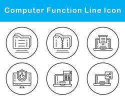 computadora función vector icono conjunto