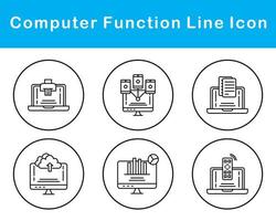 computadora función vector icono conjunto