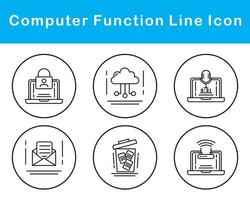 computadora función vector icono conjunto