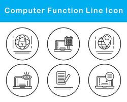 computadora función vector icono conjunto