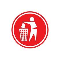 Trash Recycling symbol isolated white background vector