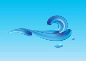 Twisted Blue liquid water illustration. Pro Vector design element