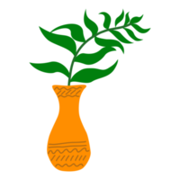 Tropical leaf and pot plant. png