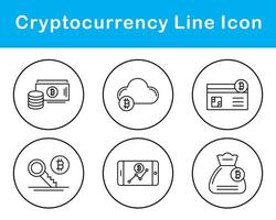 Bitcoin And Cryptocurrency Vector Icon Set