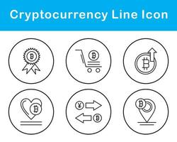 Bitcoin And Cryptocurrency Vector Icon Set