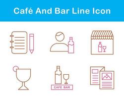 café y bar vector icono conjunto